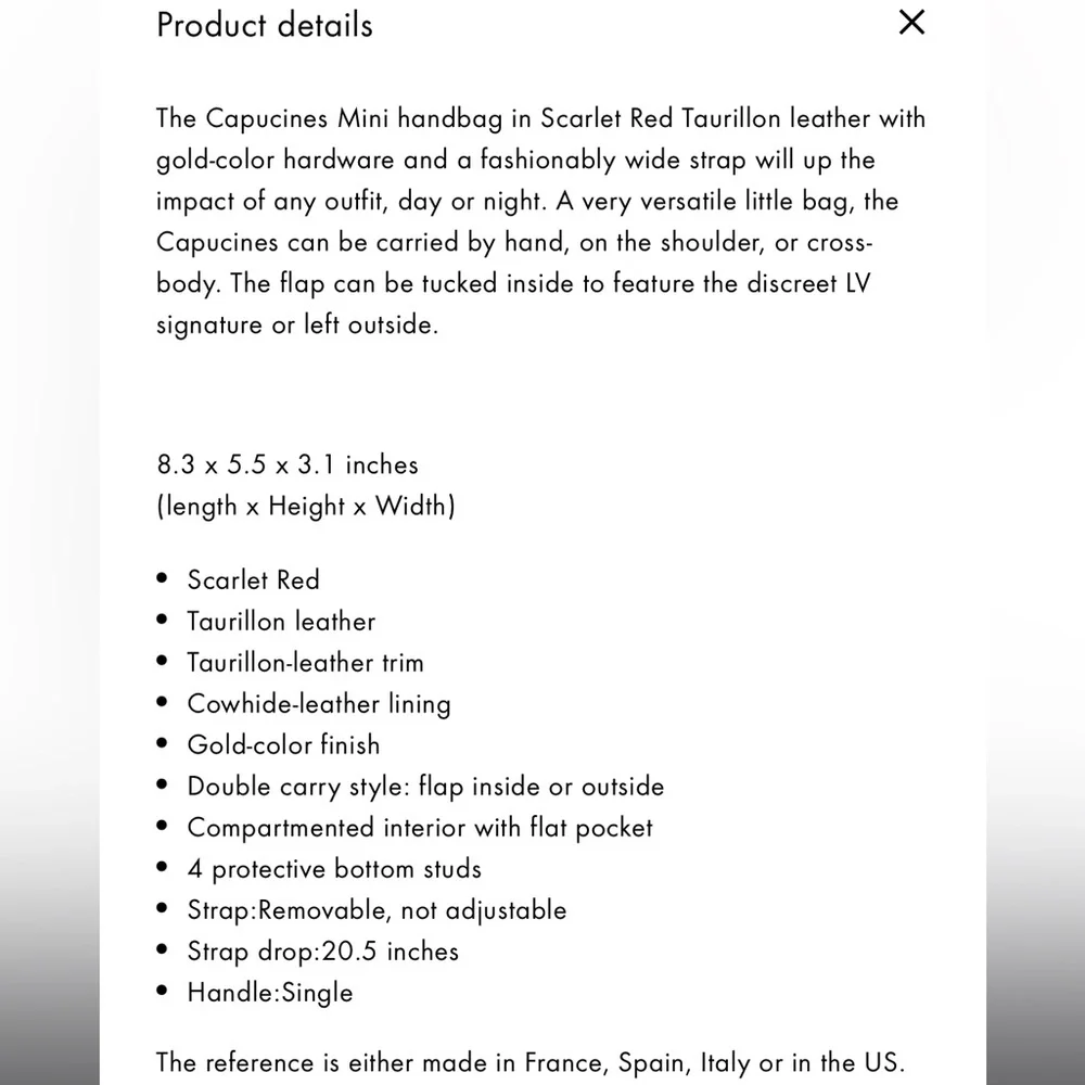 Louis Vuitton Mini Capucines Scarlet Red - Picture 6 of 16